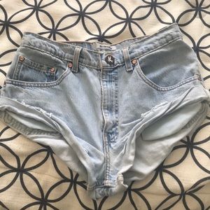 One Teaspoon light-wash denim cutoff shorts, S